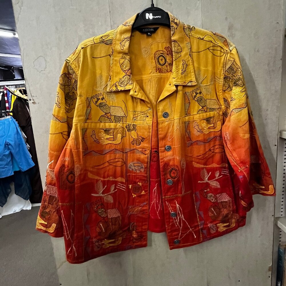 Attitude Embroidered Bold Color Jacket